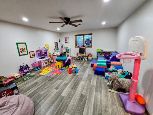 Basement family room-west end used for playroom area