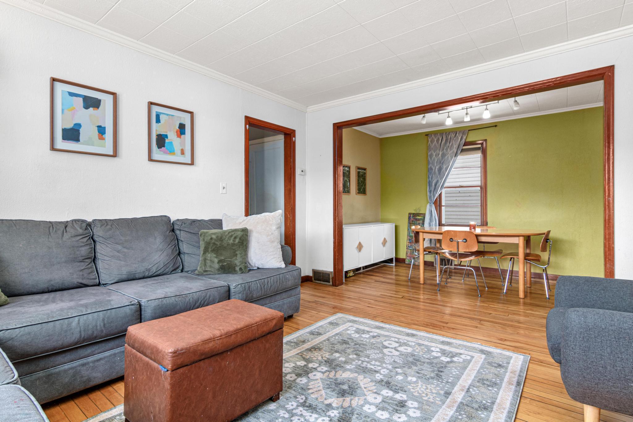 Living open to formal dining room.