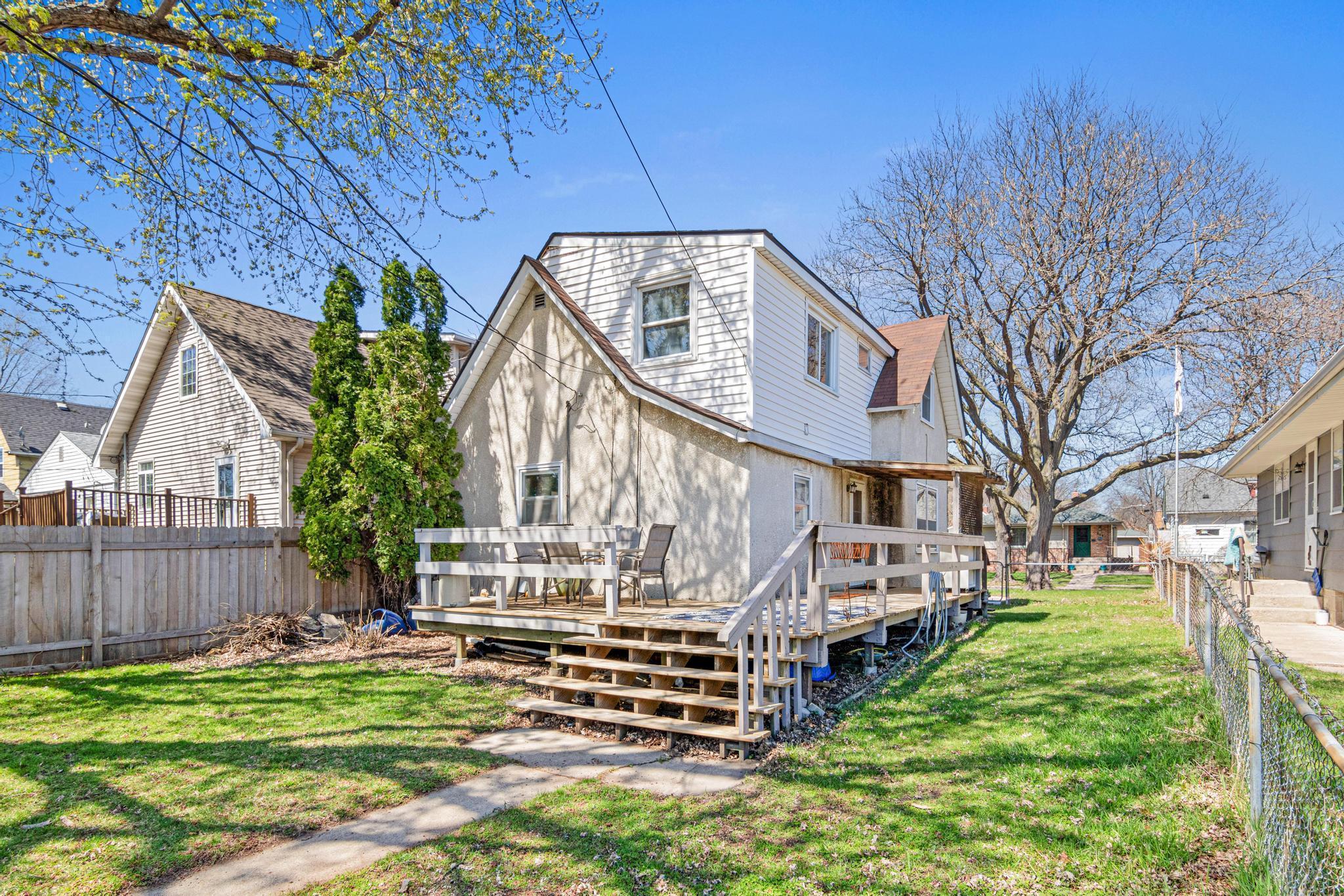 Back deck is the perfect spot to grill, entertain, and enjoy a meal.