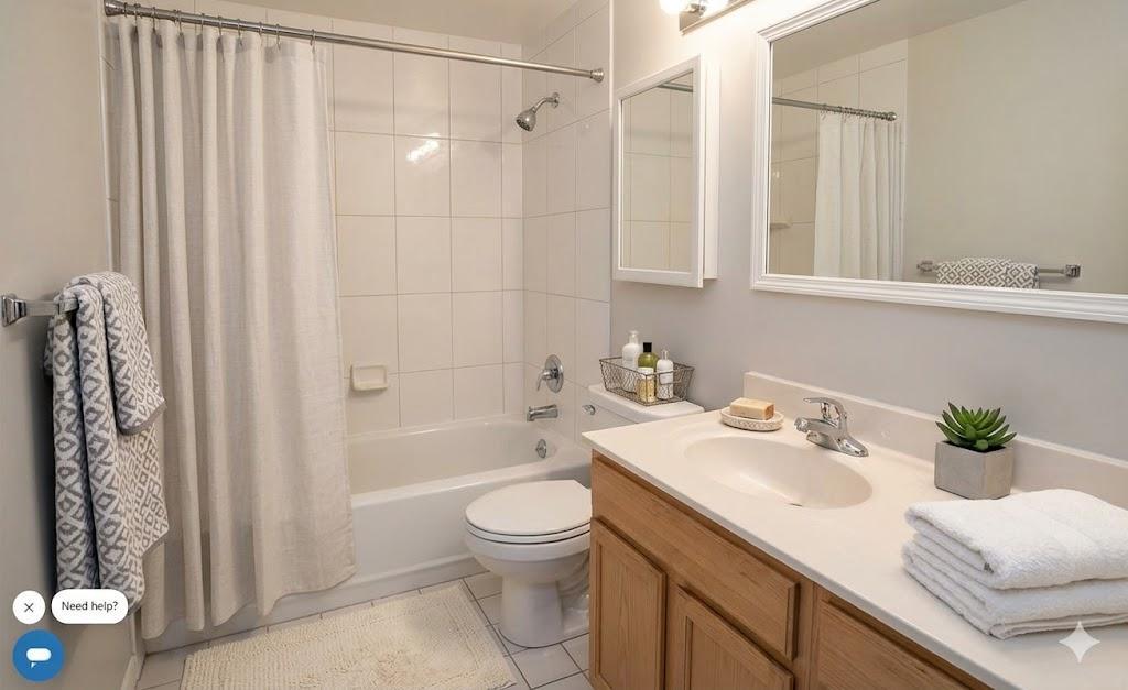 Condo Bath Digitally staged.