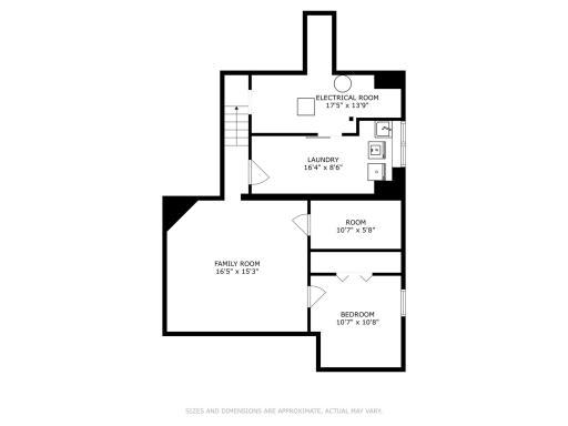 Lower level floor plan
