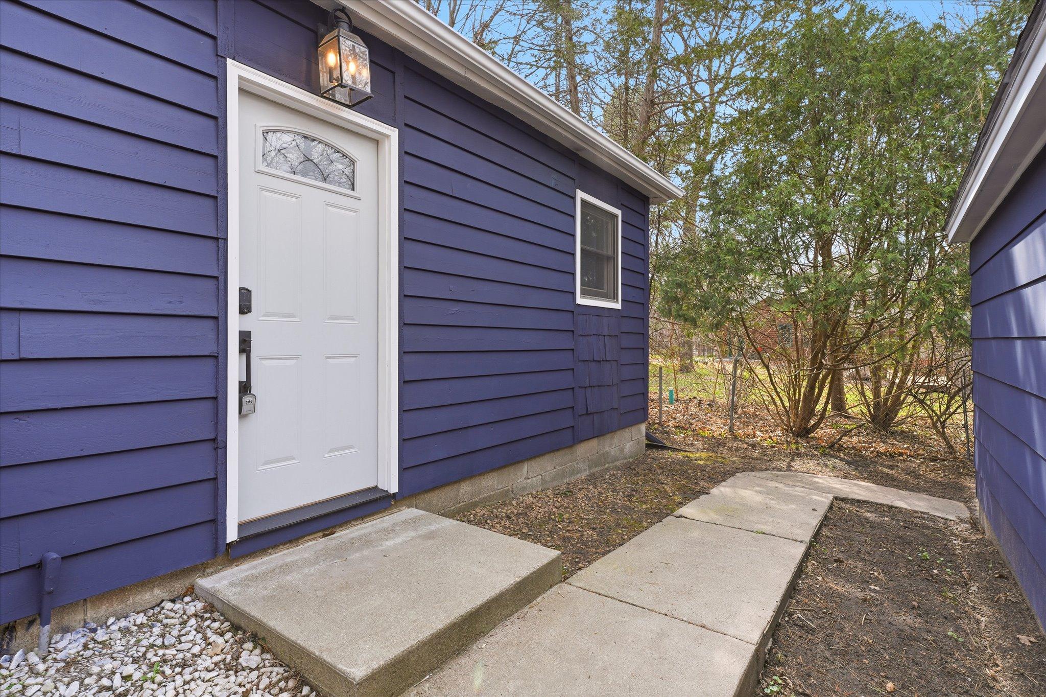 Side door facing garage
