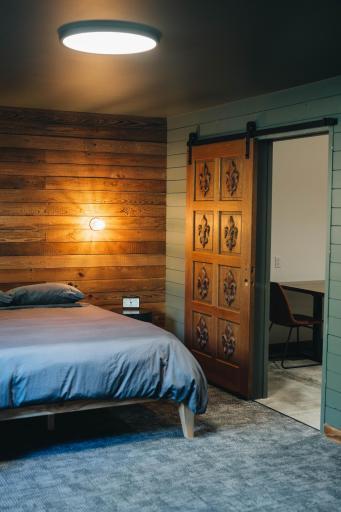 A-frame basement bedroom