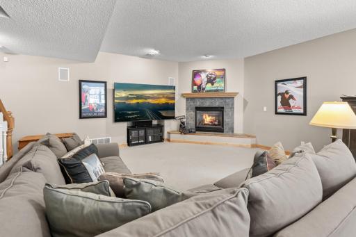 Lower Level Family Room with Gas Fireplace