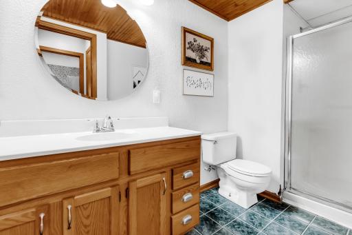 convenient lower level 3/4 bath