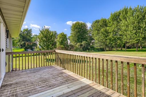 Backyard view in a quiet neighborhood.