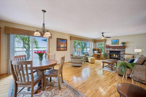 Warm and inviting open-concept layout with updated flooring.