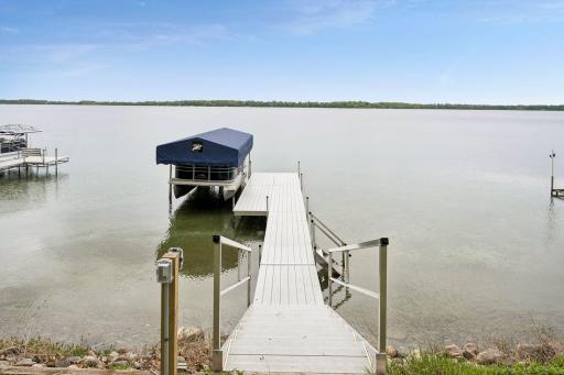 Enjoy the gradual elevation to the water with a maintenance-free dock system.