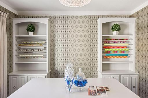 upper level craft, gift wrapping room