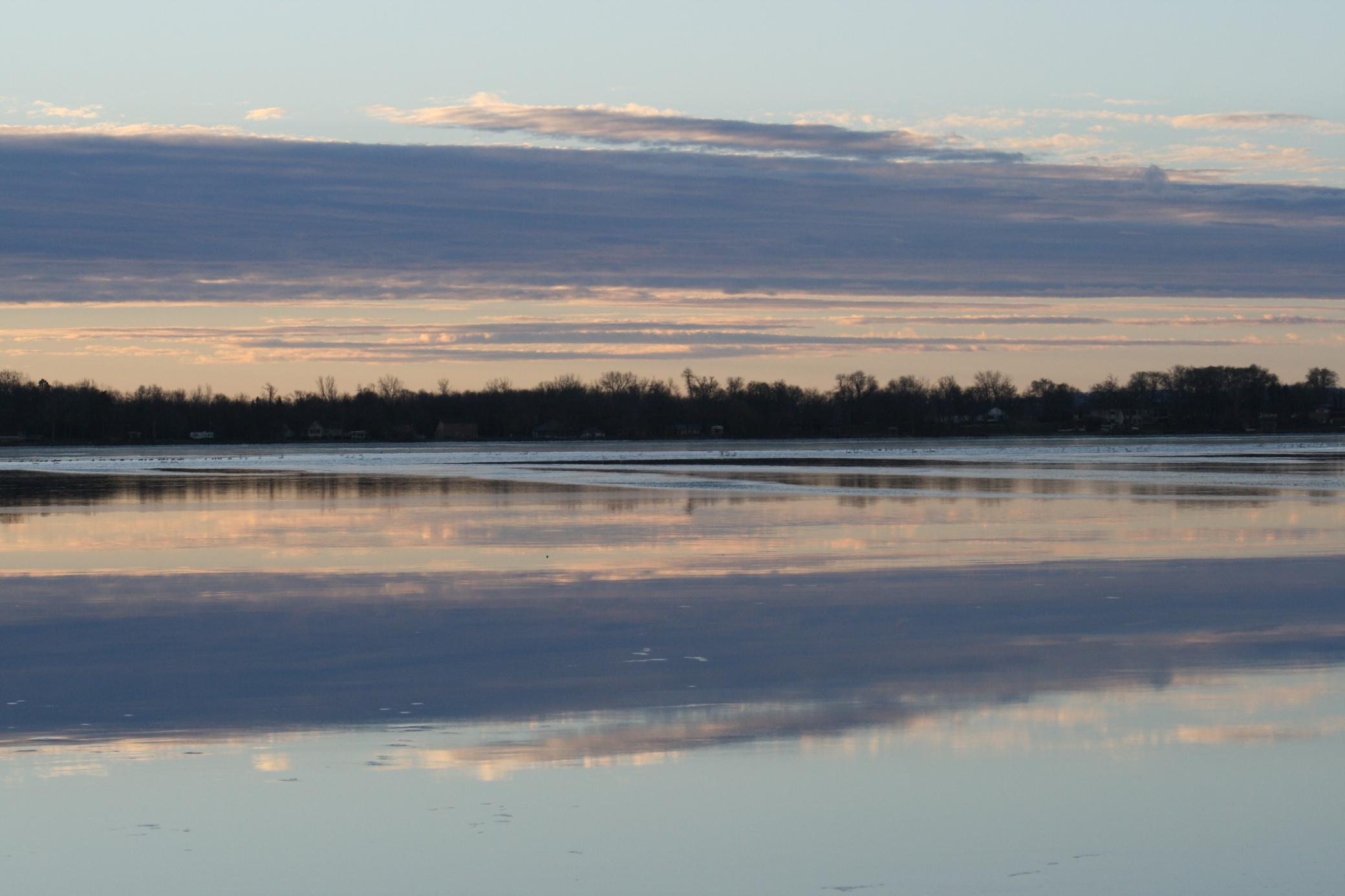 Ice melting on Grand Lake in the Spring.