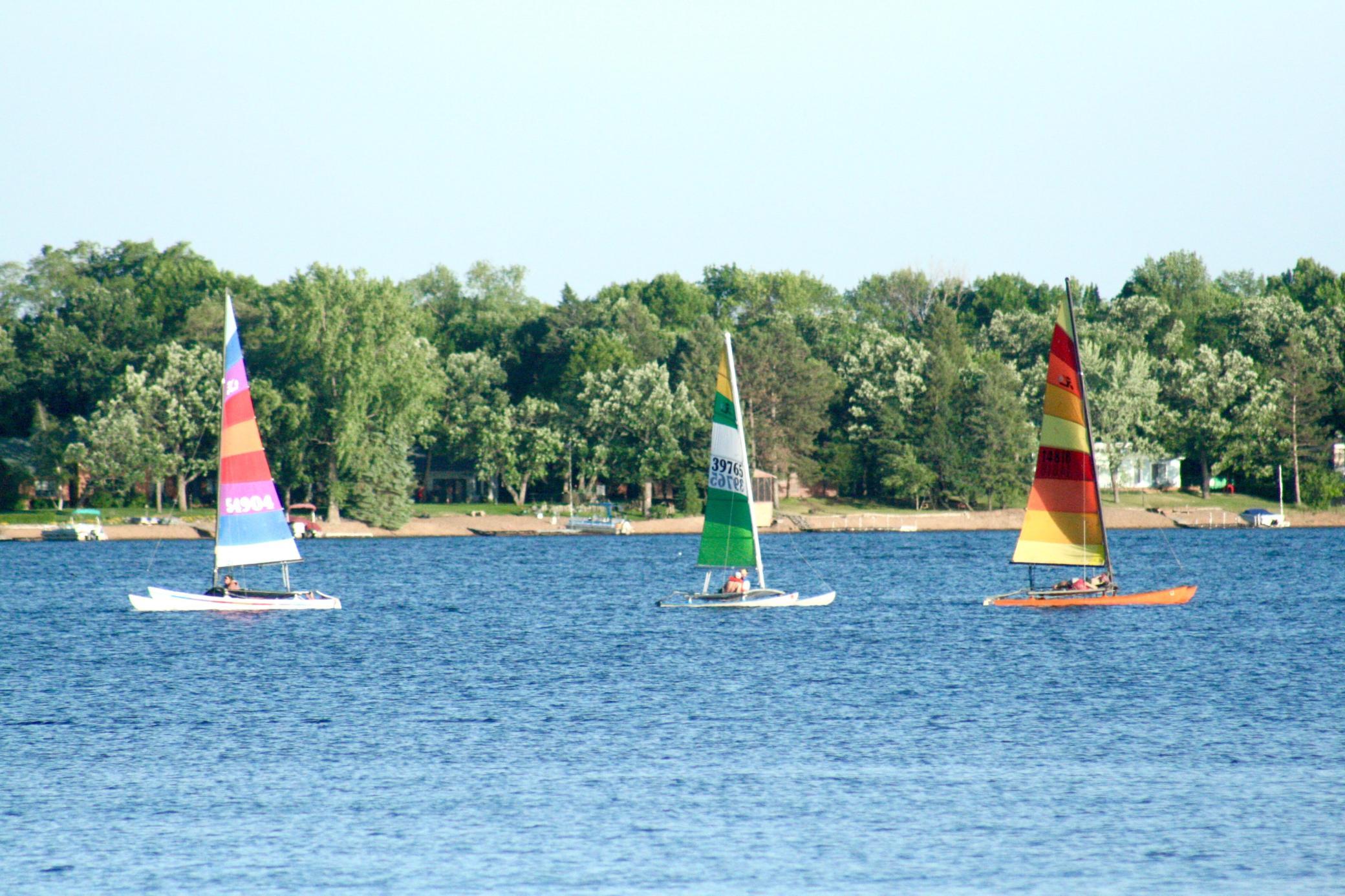Sailboats on Grand Lake.