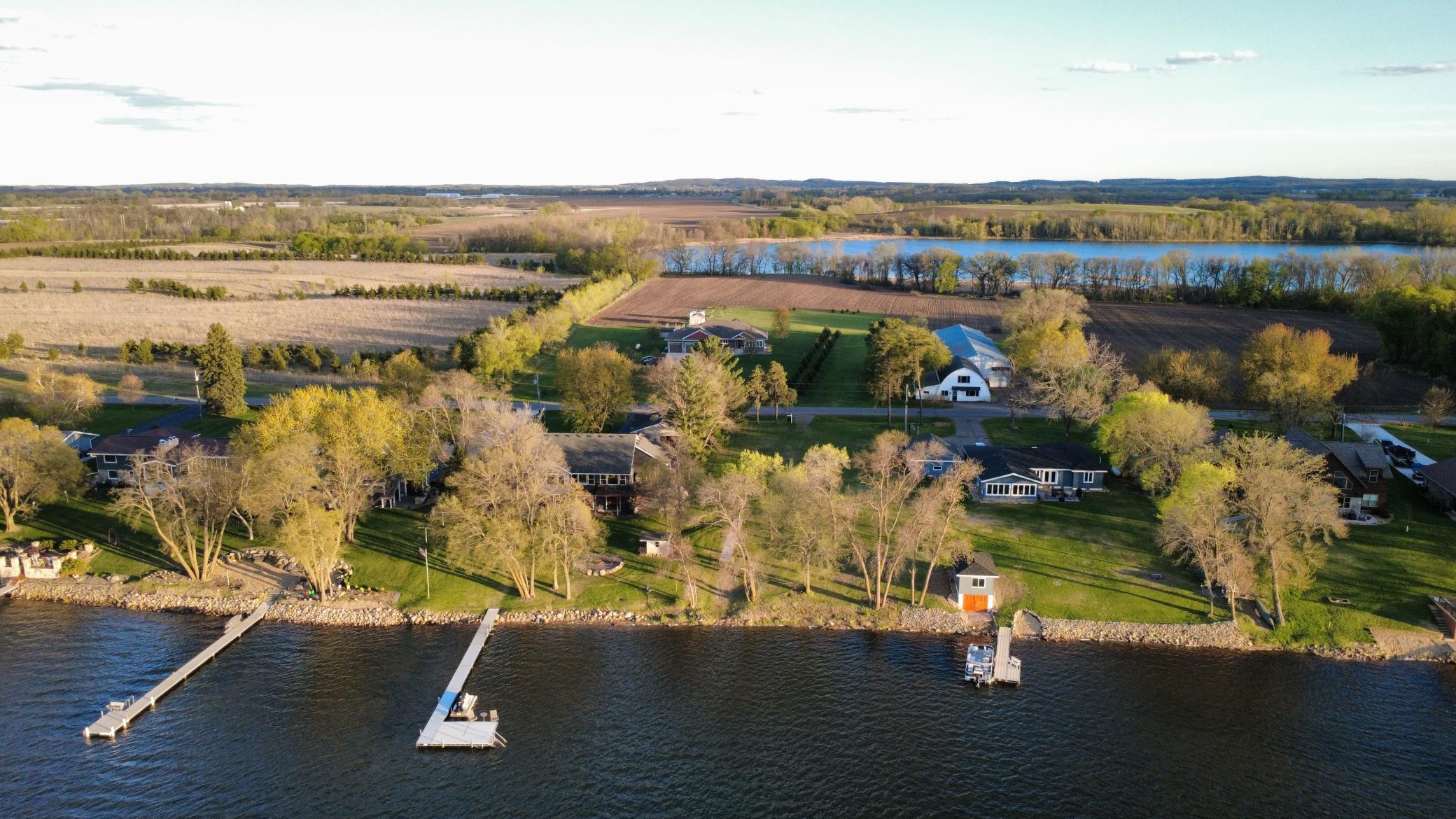 Aerial view of the lot in Spring.