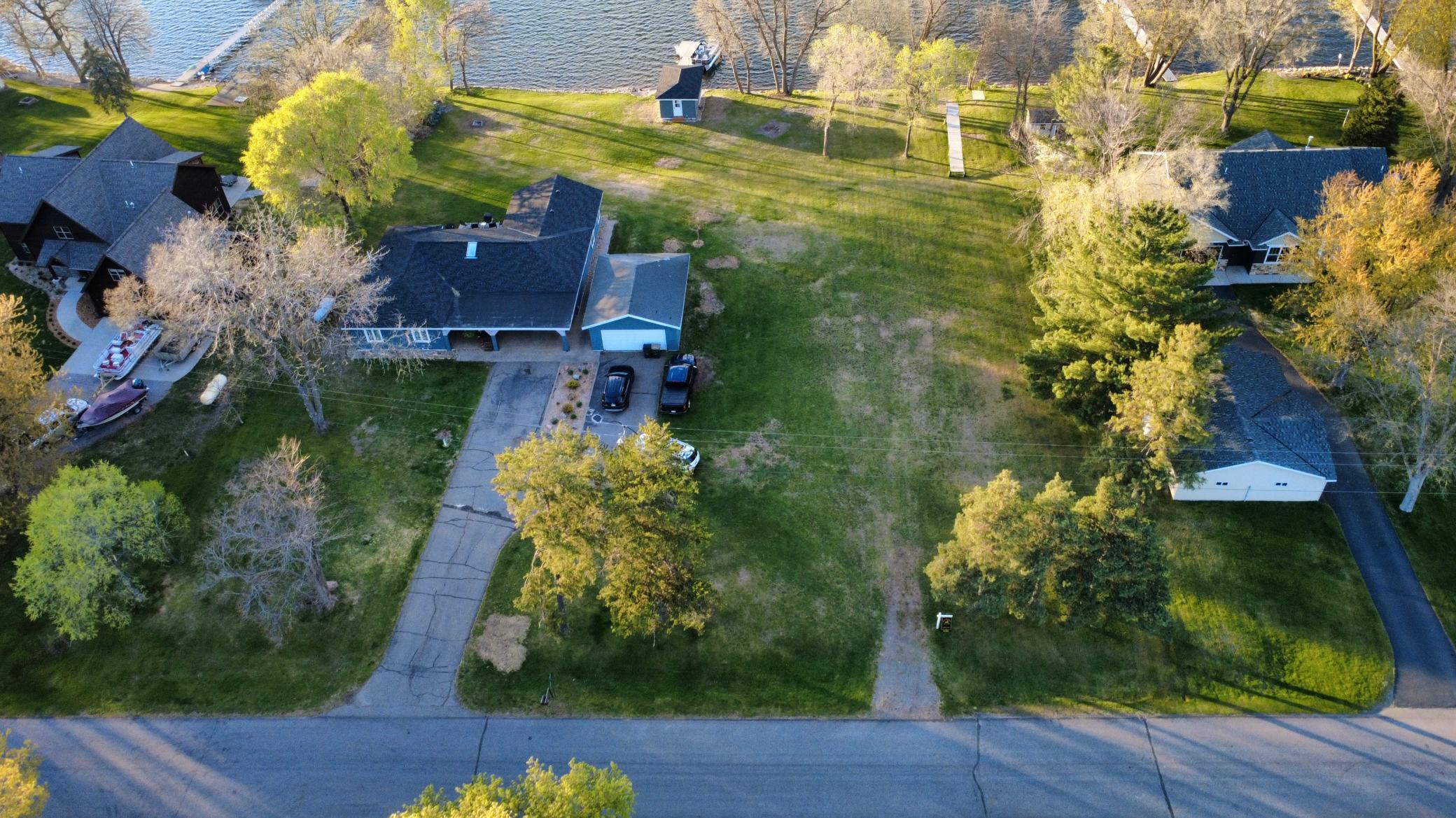 Aerial view of the lot in Spring.