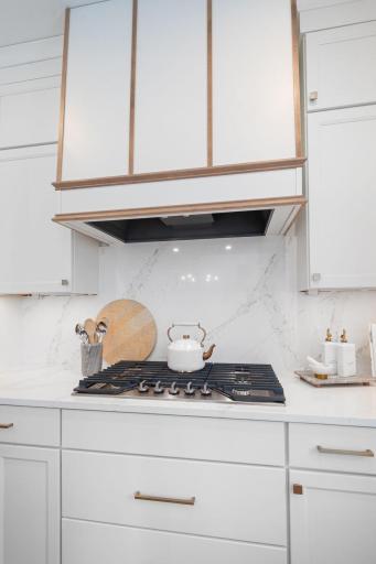 Gas range and built-in hood vent