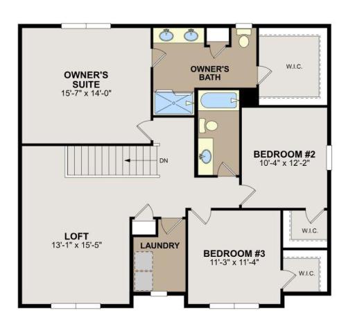 Upper level features 3 bedrooms and spacious loft!