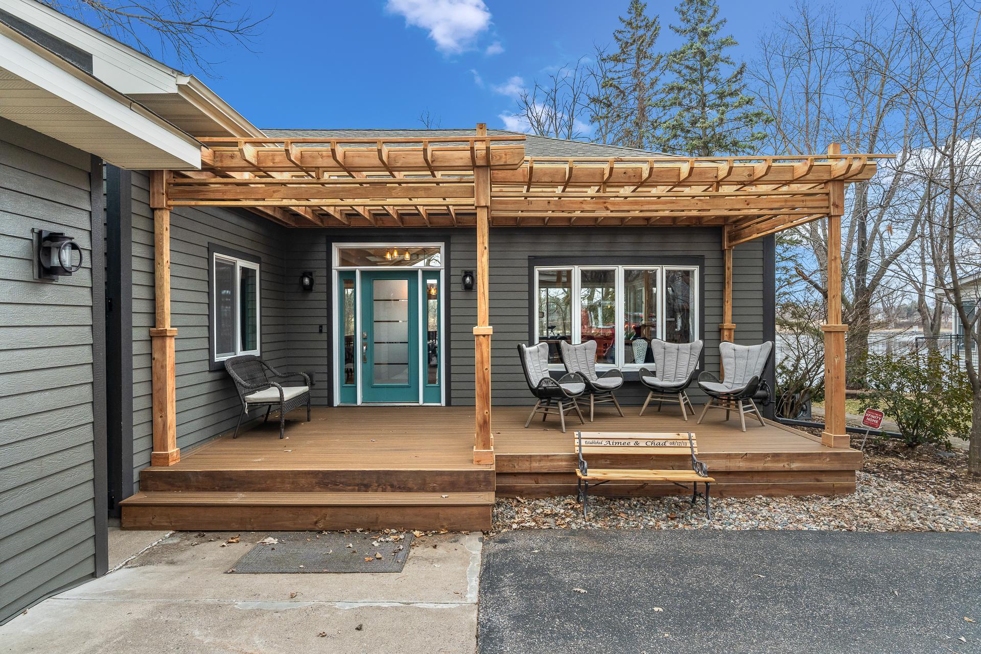 30-year LP Smartside Diamond Coat siding 2017. Timberline 30-year architectural shingles 2016. New maintenance-free front porch and pergola. Perfect for greeting guests and relaxing.