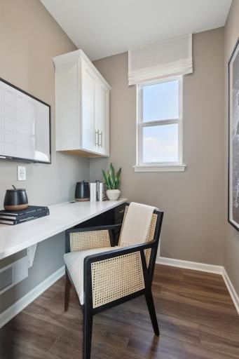 Ivy Model in Rosemount - Compact and efficient mini office space thoughtfully designed to maximize productivity in a cozy nook, perfect for remote work or managing daily tasks.