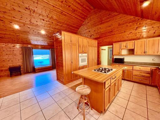Kitchen with living room in back