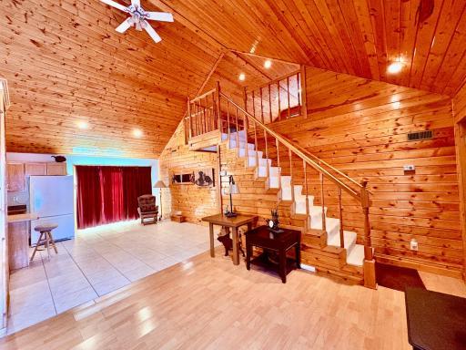 Loft - dining area in background