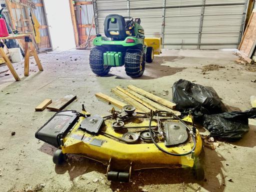 Mower and snow blower stay with the property