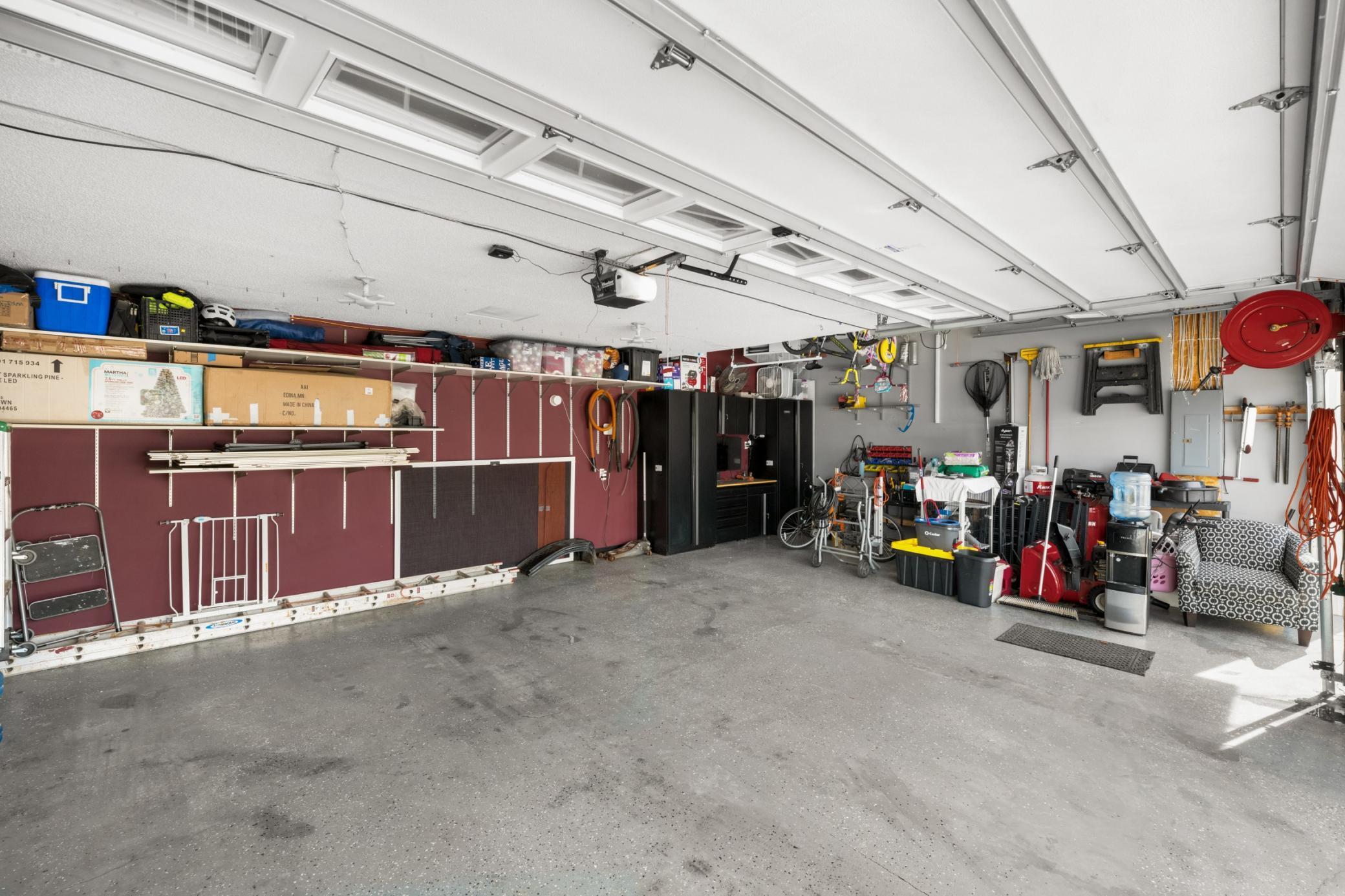 Huge three car garage with storage