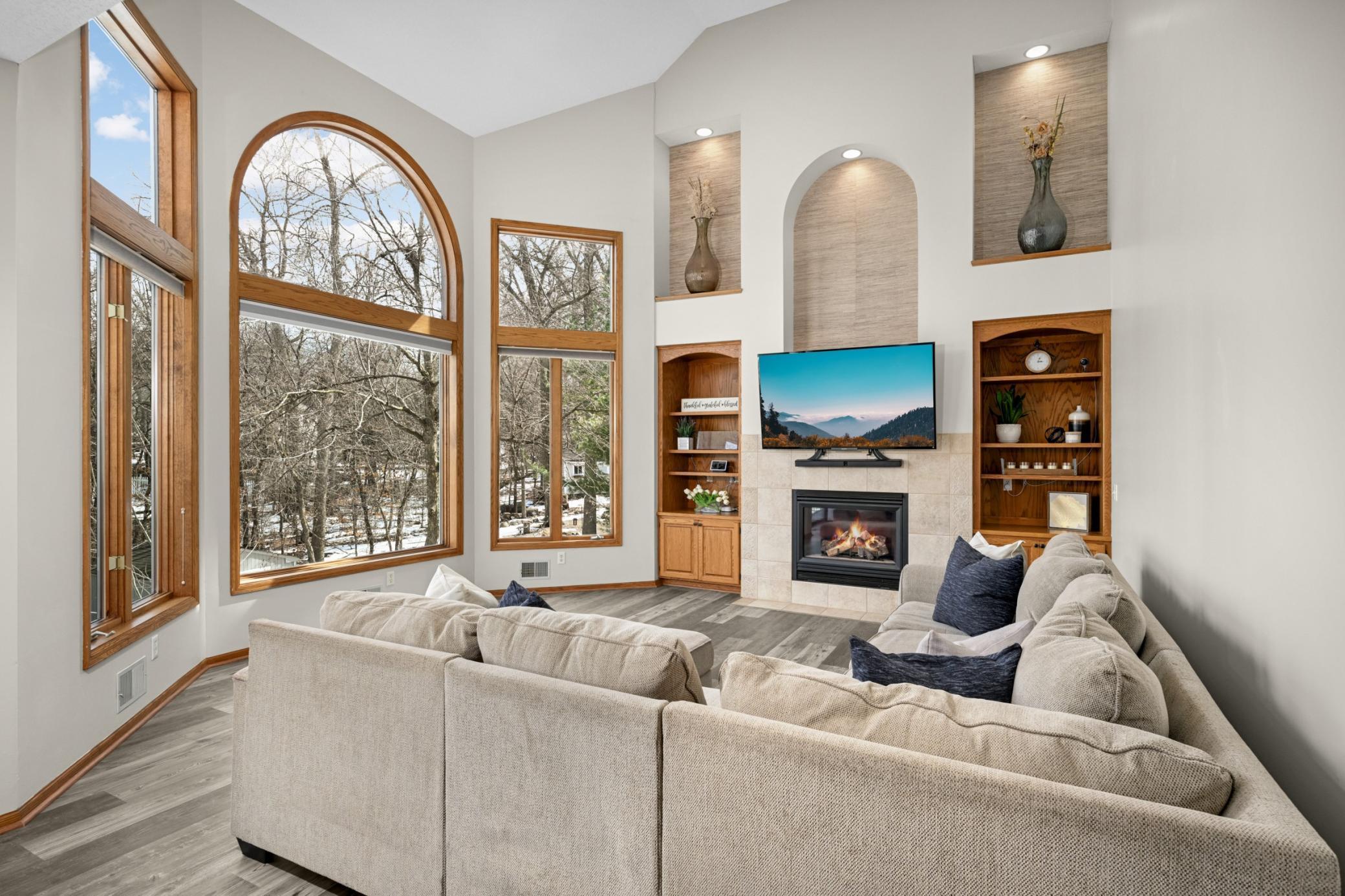 Spacious two story living room