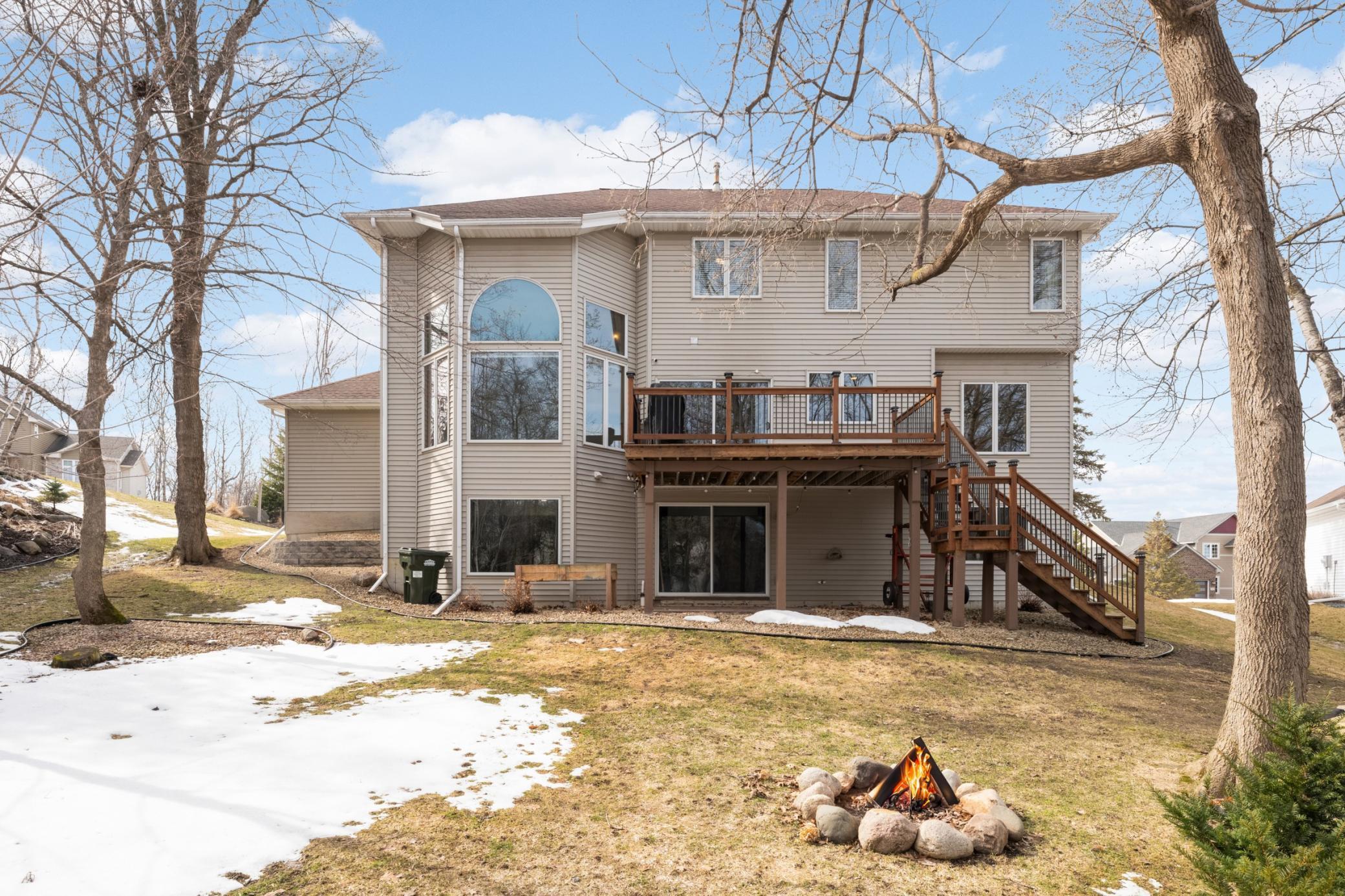 Backyard with firepit