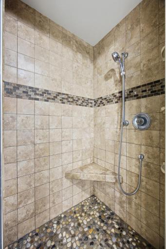 Walk in tile shower