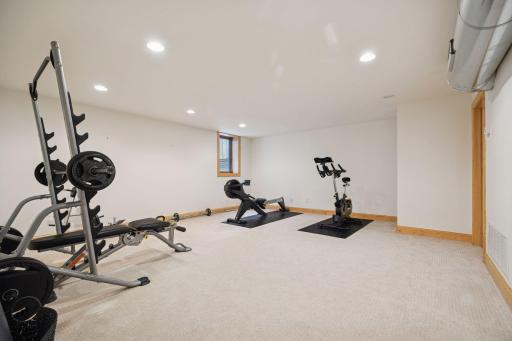 5th bedroom located in the basement currently used as a gym. This room is massive, with heated floors.
