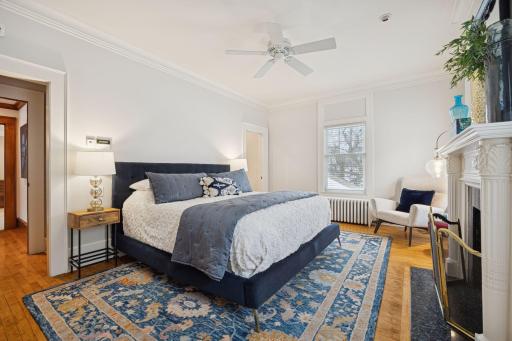 Primary bedroom easily fits a King size bed