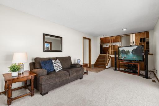 Spacious living room area off of the kitchen