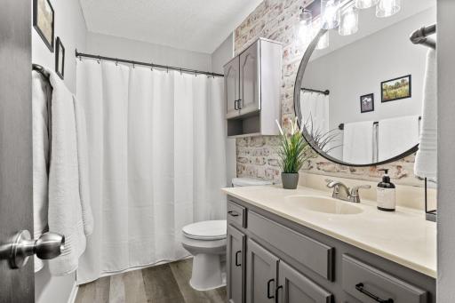 2 full bathrooms - this one is on the upper level.