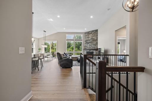 Open layout offers single level living with the primary bedroom and an additional bedroom on the main floor