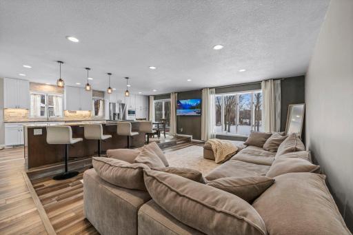 Seamless flow between the living room and kitchen
