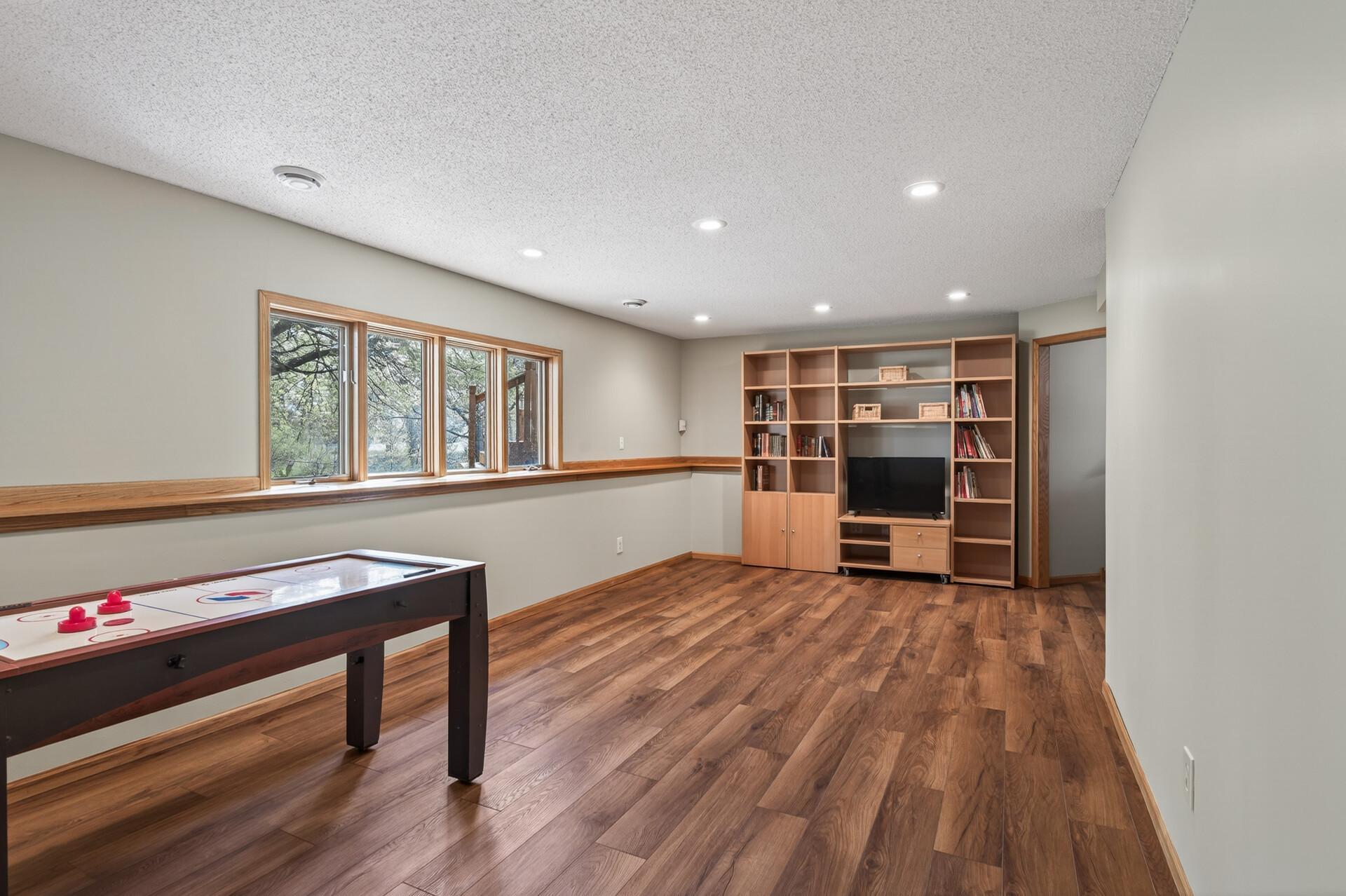 Spacious lower level living area