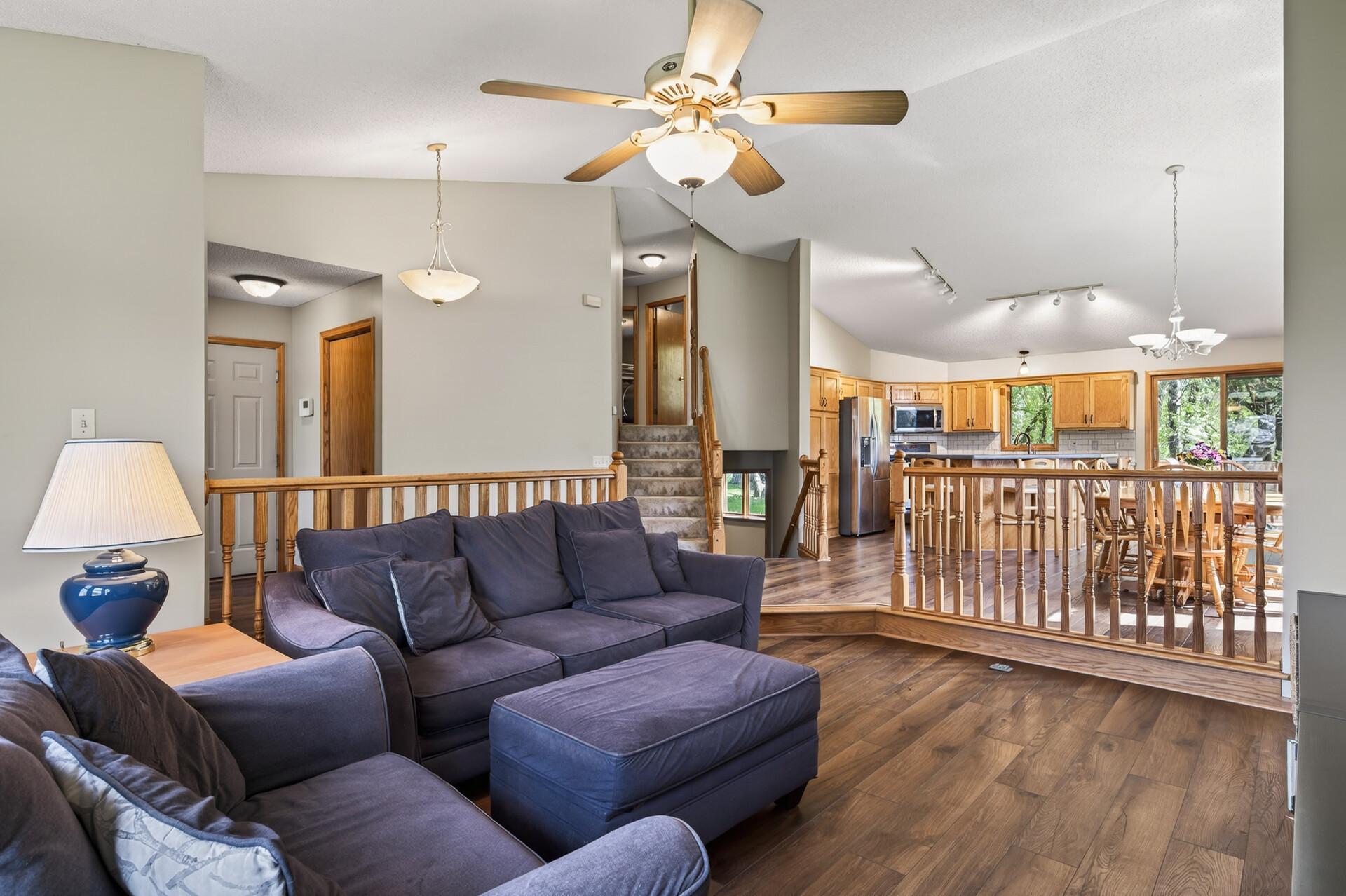 Vaulted ceilings open up the space