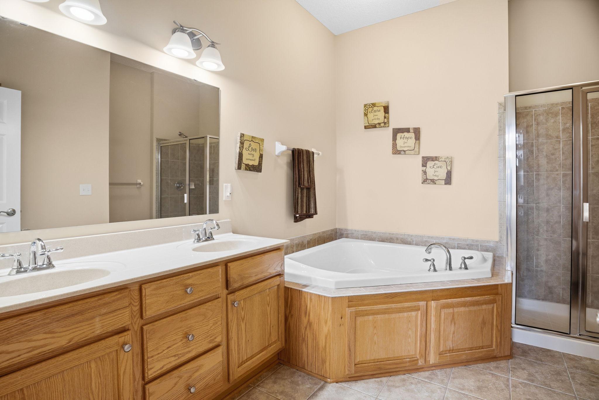 Ensuite Bath with Soaker Tub + Separate Shower