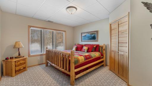 Comfortable lower-level bedroom with excellent light.