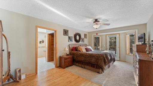 Spacious main floor primary bedroom. With a private access to side deck.