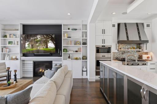 Built-in glass front display cabinets for fancy dishes or glassware