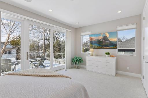 ...with its own private deck for your morning coffee, walk in closet (TV will stay with home)