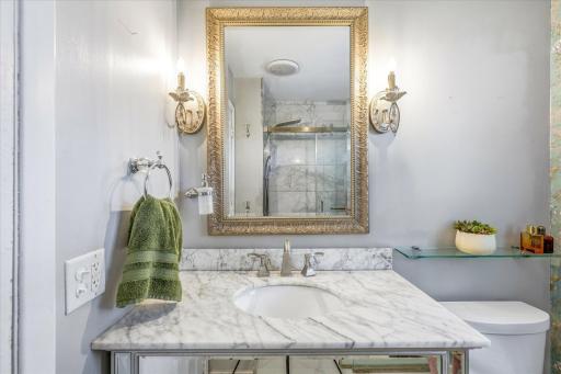 Large 3/4 bathroom on the upper level too
