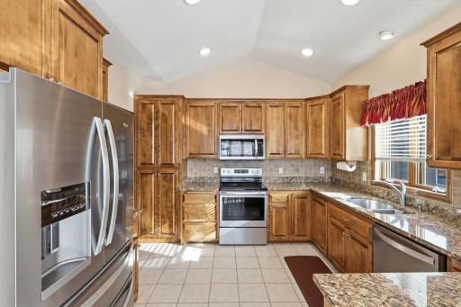 Kitchen with stainless steel appliances