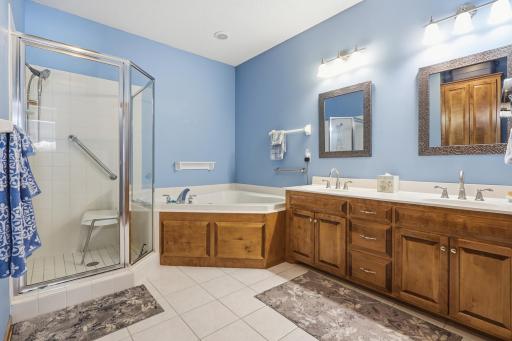 Primary BR bath with separate tub & shower