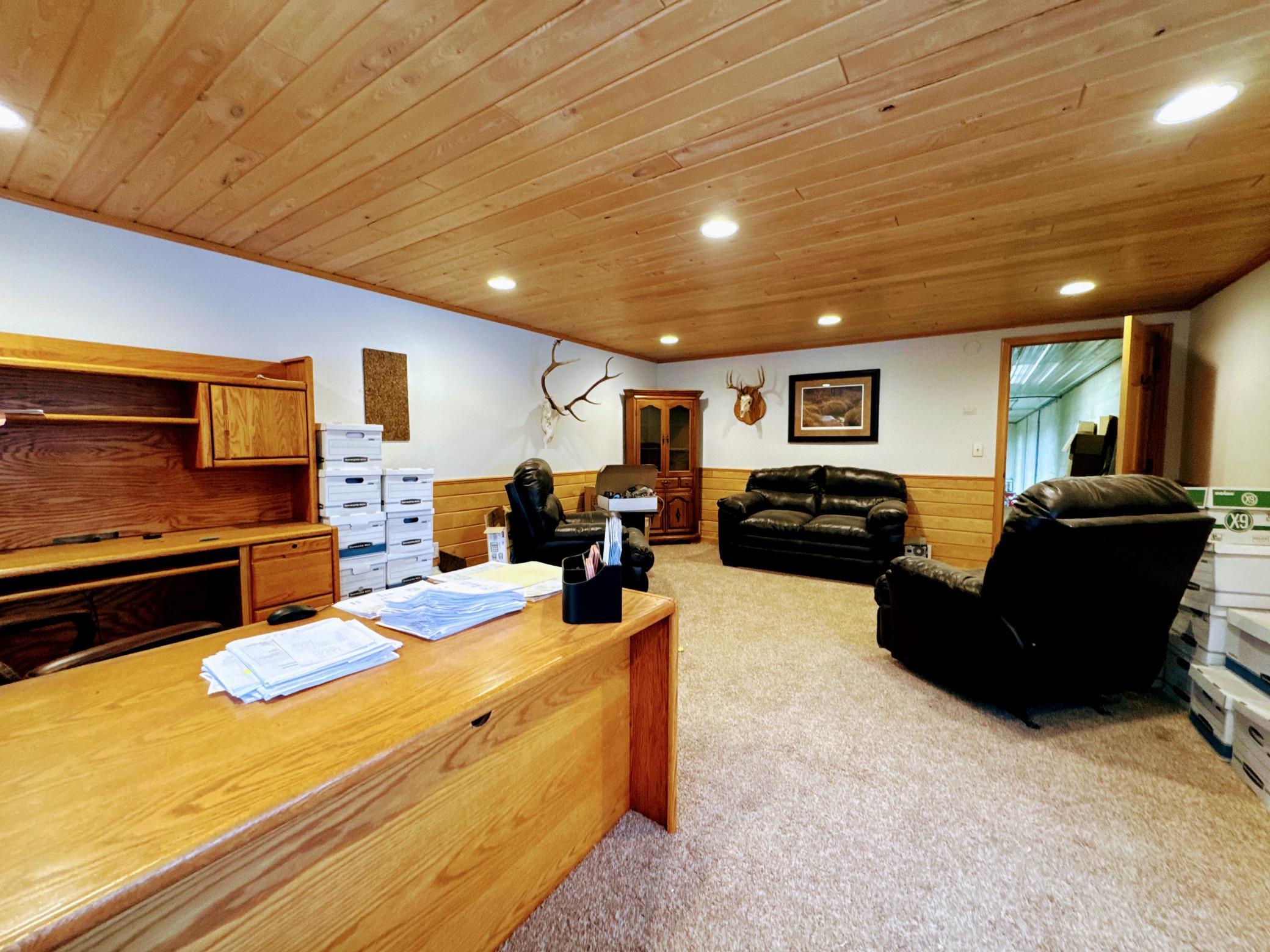 Tongue and groove upstairs office.