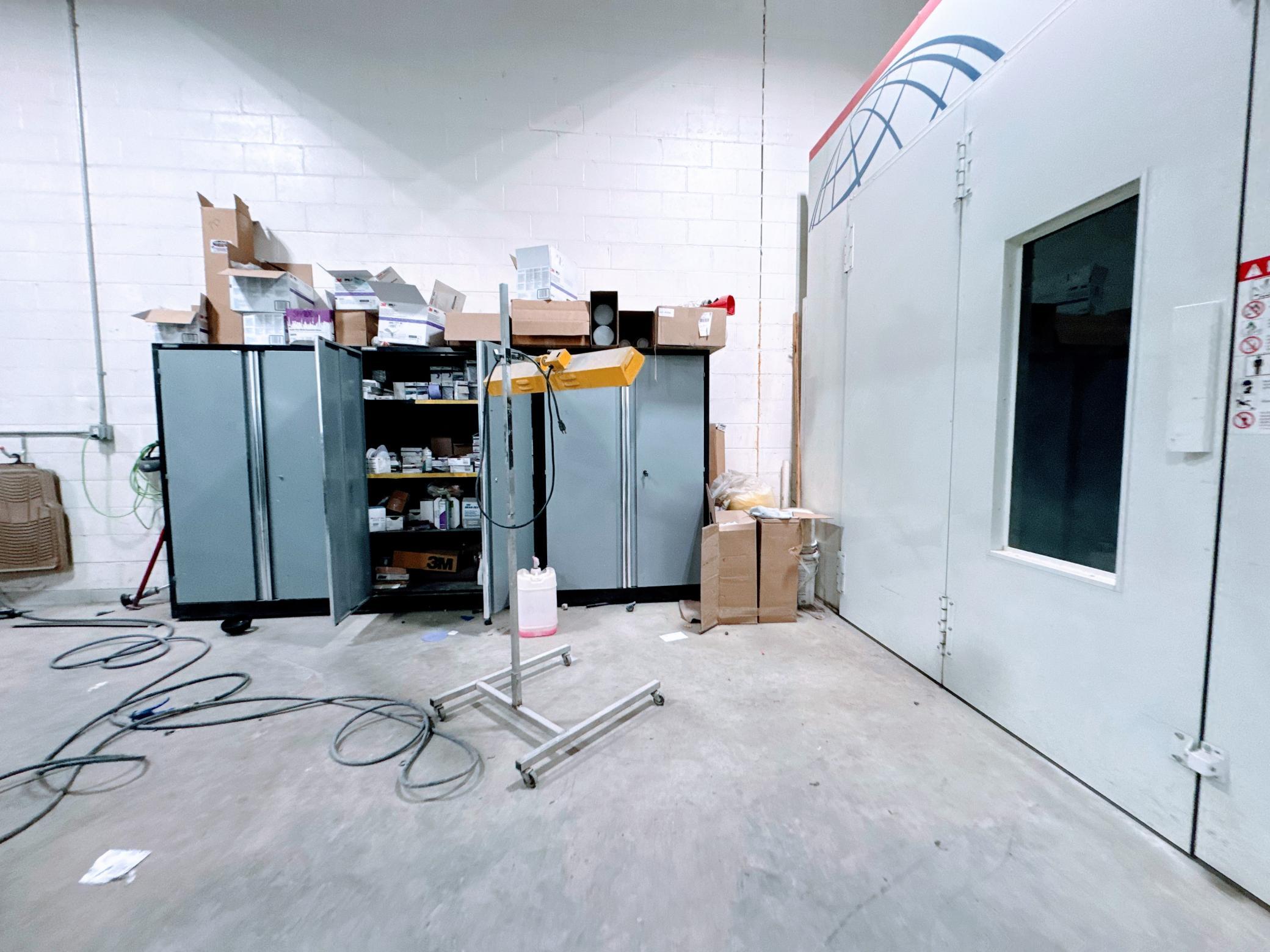 paint booth supply cabinet.