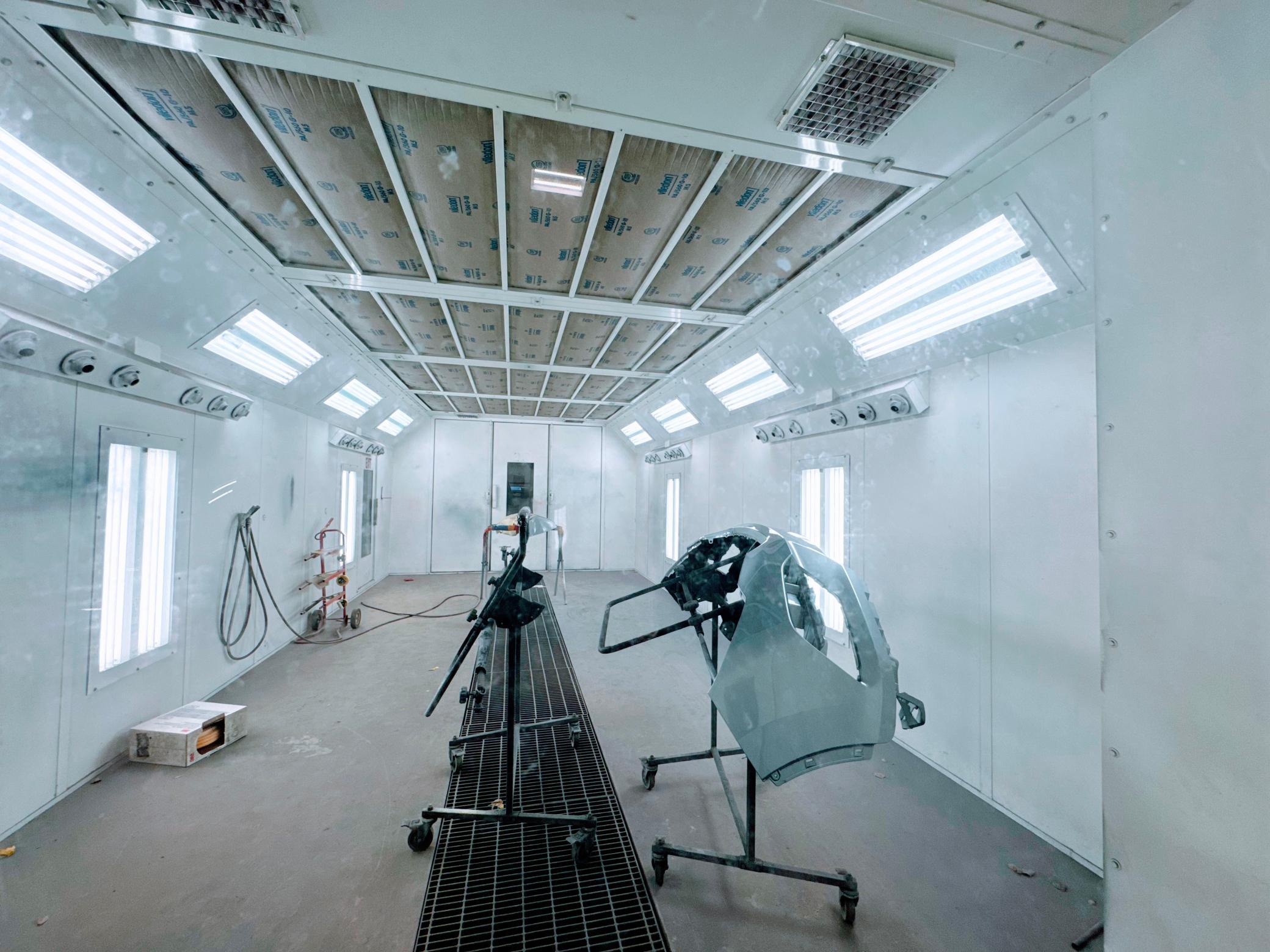 paint booth inside.