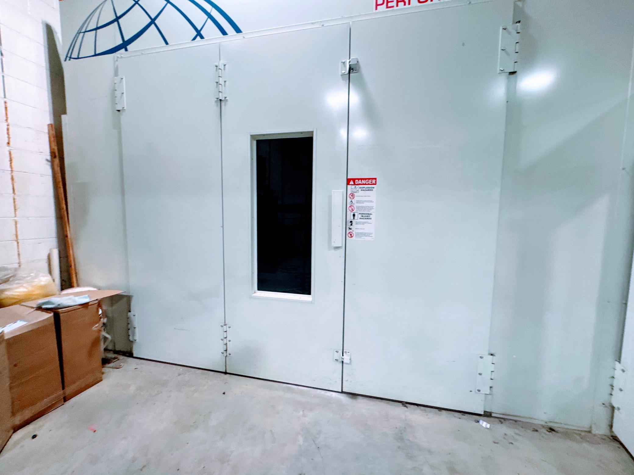 paint booth entrance.