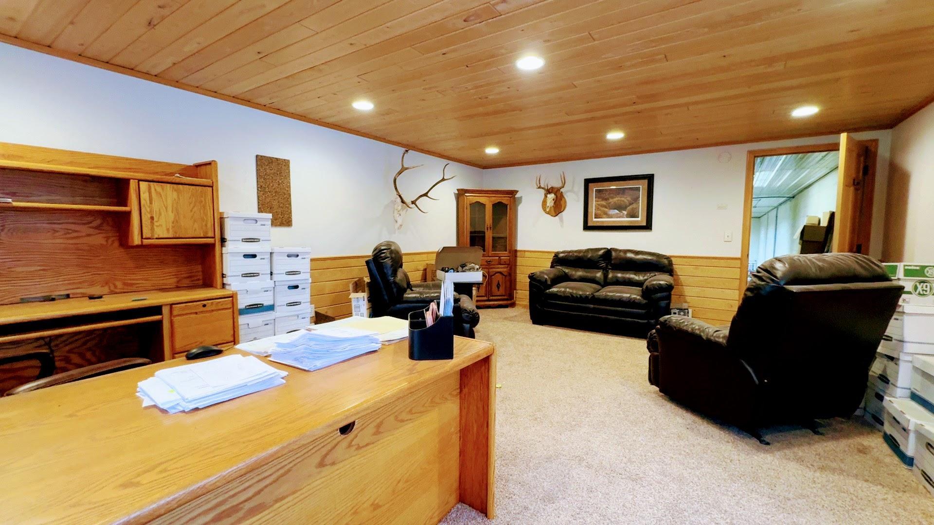 Looking towards the door in the upstairs office.