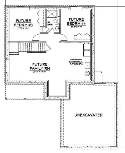 Unfinished lower level